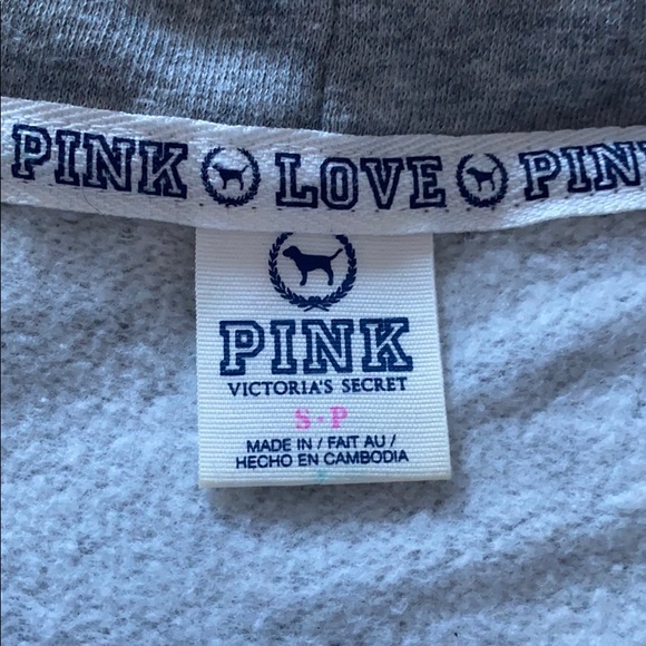 Gray Victoria Secret PINK Full Zip Size Small - Picture 4 of 4